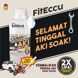 FitEccu Air Aki Kering Cairan Vitamin Perbaikan Perawatan Aki Eccu Kering Basah Motor Mobil - Memperbaiki & Meningkatkan Daya Aki