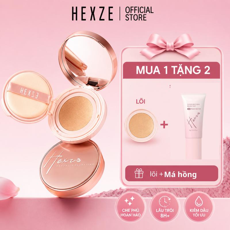 [ LIVE MUA 1 TẶNG 1 LÕI THAY THẾ ] -Cushion phấn nước mịn đẹp Hexze 15g