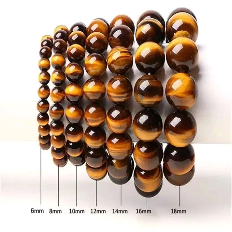 GELANG BATU ALAM TIGER EYE DIAMETER 6,8,10,12,14 UNTUK PRIA DAN WANITA