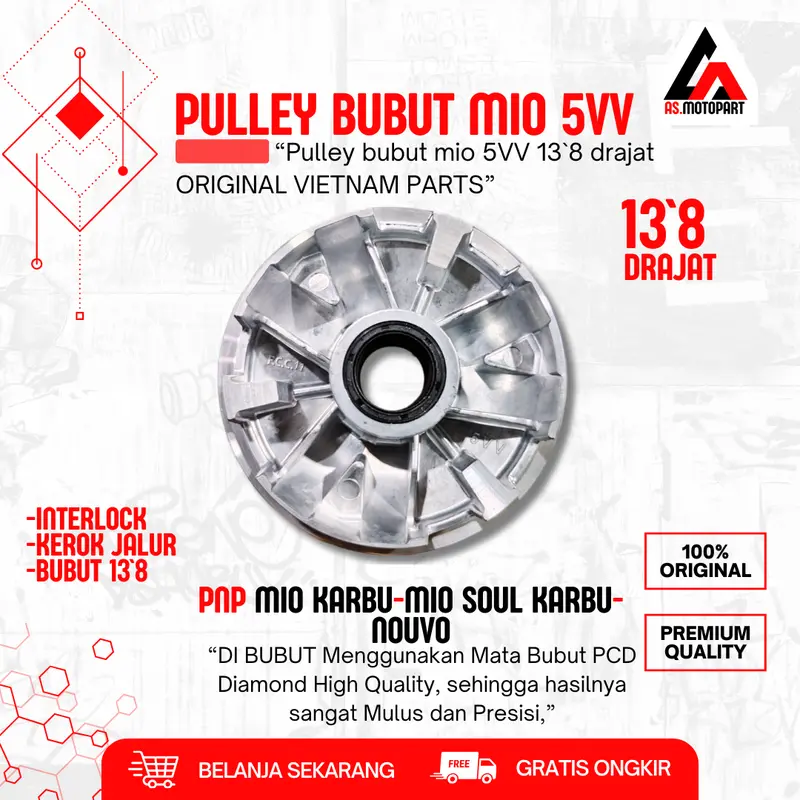 RUMAH ROLLER MIO SOUL BUBUT 13`8 DRAJAT Pulley Mio Smile Mio Sporty Fino Karbu Mio Soul 115 Motorcycle 7