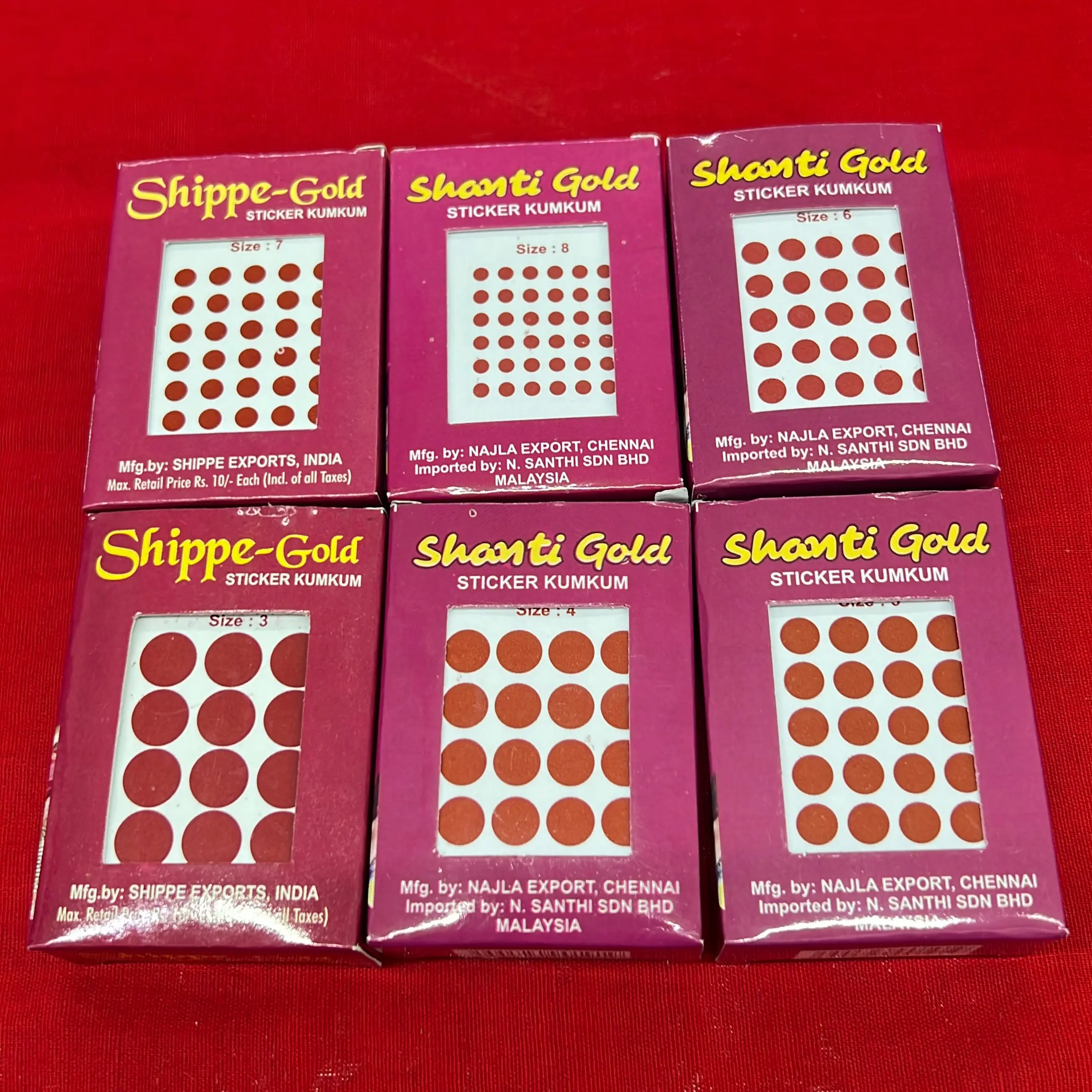 Merun pottu/ sticker pottu/indian forehead bindi box