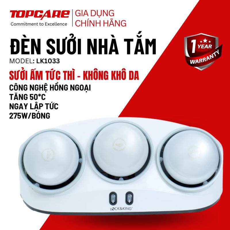 Đèn sưởi nhà tắm cao cấp LOCK&KING LK-1033 làm ấm siêu nhanh, tiết kiệm điện…