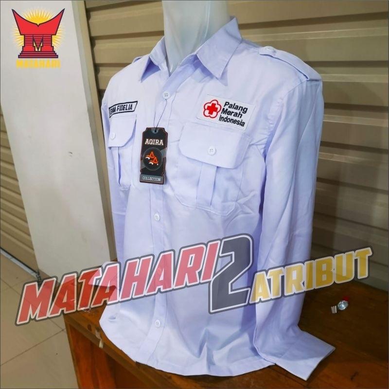 KEMEJA PDH PMI PMR KEMEJA MERAH Kerah Panjang Atasan Pria Wanita Cowok Baju
