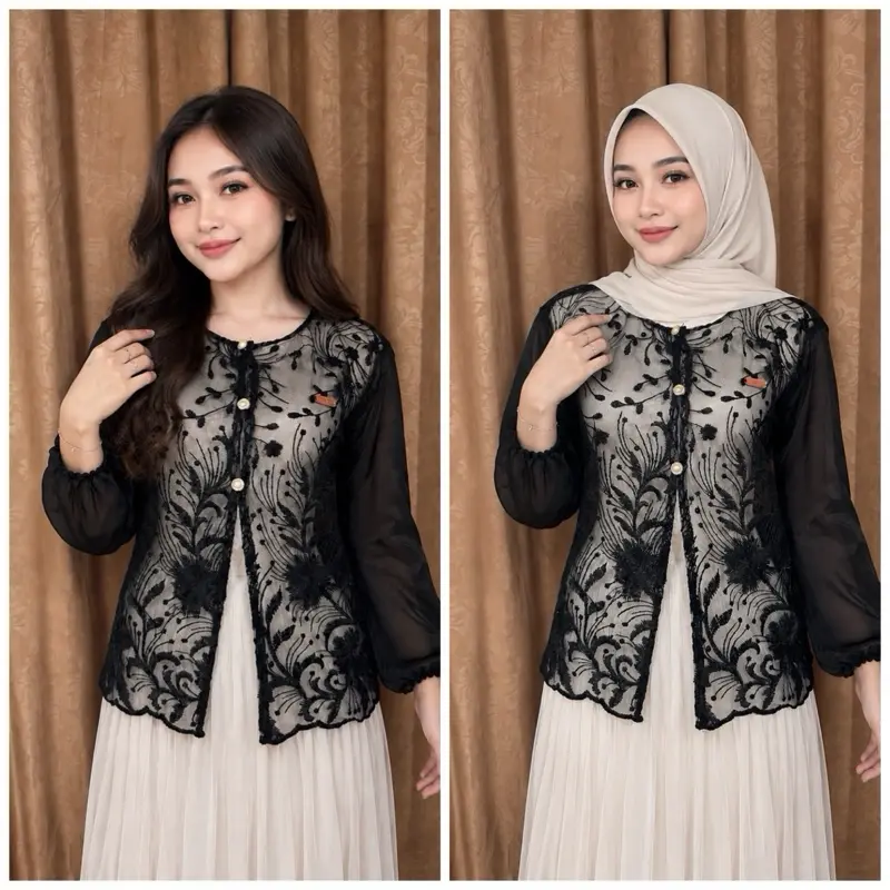 MAMIKARA - BAJU KONDANGAN - OUTER CARDIGAN TILE BROKLAT ORGANZA