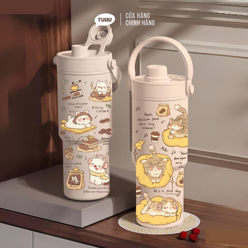 Ly giữ nhiệt khắc tên SIMPLE 735ml cốc nước nóng lạnh inox 316 cao cấp có quai xách tiện lợi – TUHUHOUSE