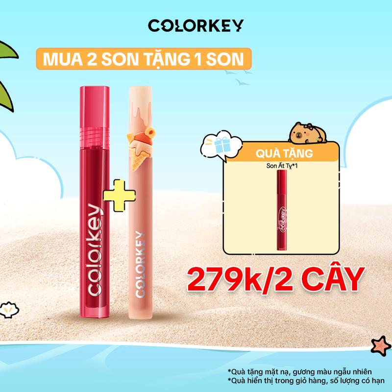 Combo 2 SON 1 son velvet + 1 son gương bóng Ice Cream COLORKEY