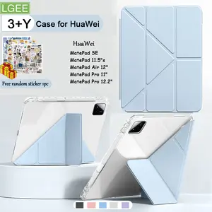 New 3+Y Tablet Case for Huawei MatePad SE11"/ 11.5"S /MatePad Pro 12.2" /MatePad 12X Clear Acrylic Anti-Bend Back  Shockproof Protection Built-in Stylus Slot