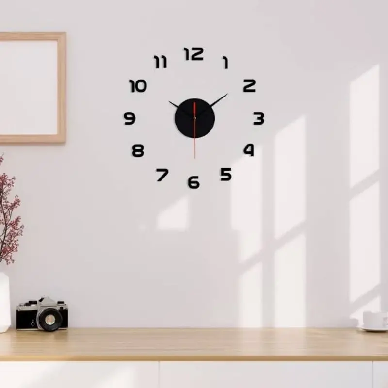 Jam Dinding Tempel DIY Minimalis – Variasi Angka Penuh & Angka 3-6-9 Diameter Bisa Disesuaikan