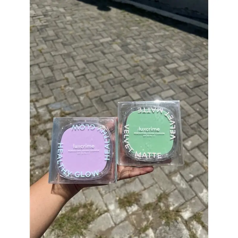 (FULL) Luxcrime Perfecting Cover Cushion - Velvet Matte SPF 50 PA +++ dan Healthy Glow SPF 35 PA +++ FULL