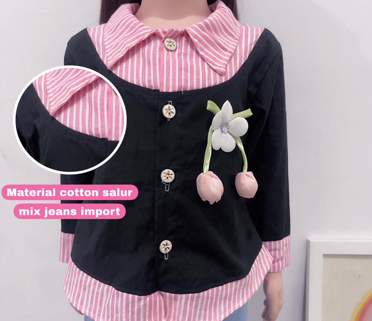 Setelan Jeans Wispie Import Anak Perempuan Usia 2-10 Tahun Viral Fashion Anak Terbaru Terlaris COD