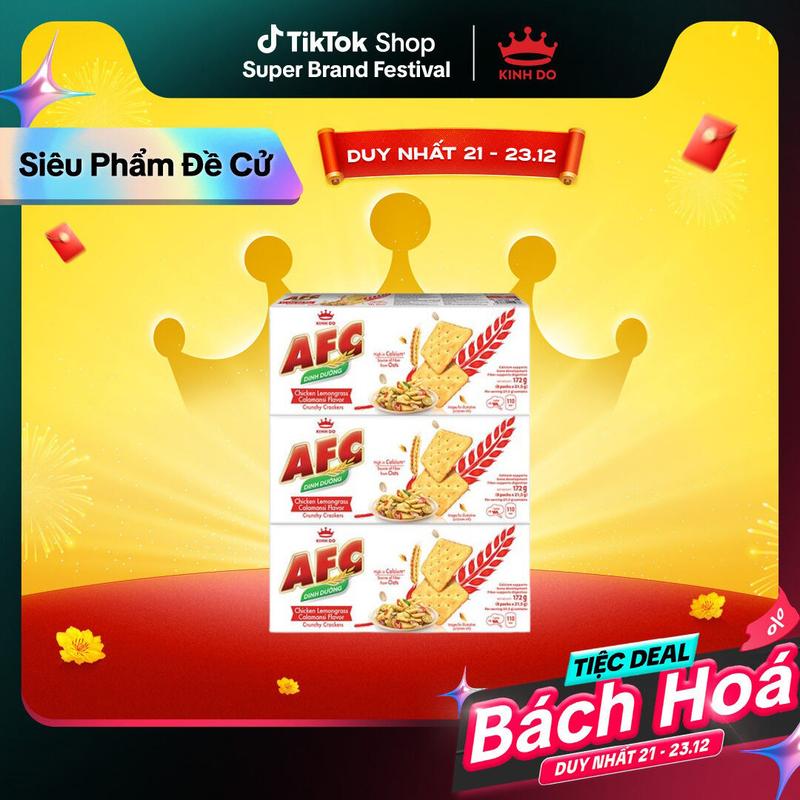  Combo 3 Hộp AFC bánh Cracker Dinh Dưỡng Vị Gà Sả Tắc 