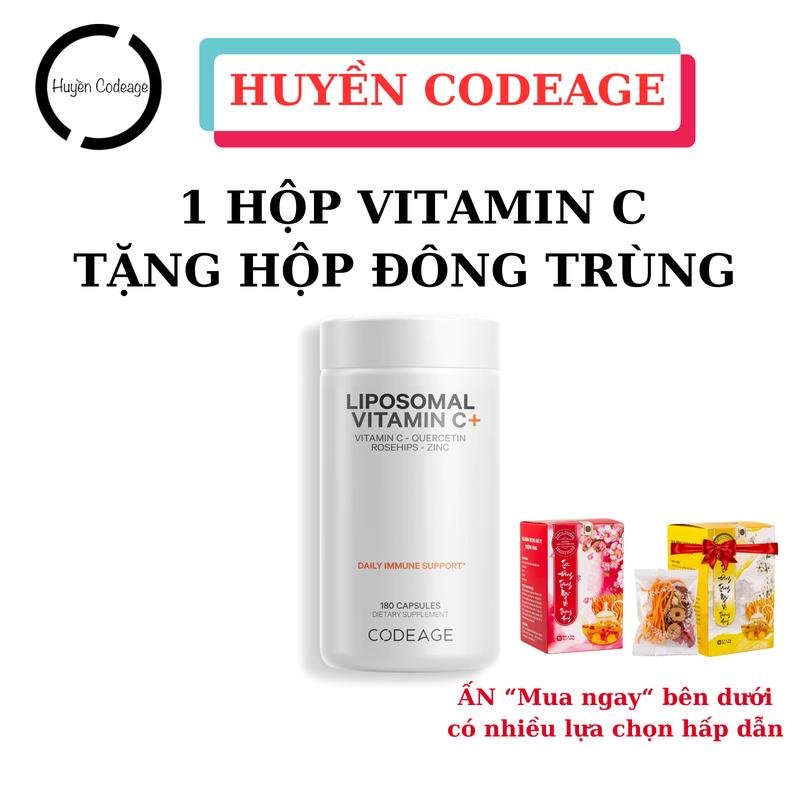 VITAMIN C Viên Vitamin C Liposomal CodeAge 180 viên bổ sung 500mg Vitamin C mỗi viên - HUYỀN CODEAGE