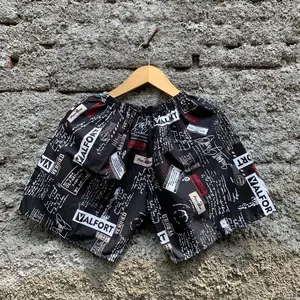 Celana Boxer Pria Wanita Soft Katun Premium Muat BB 70kg - Pilihan Motif Menarik - Kain, Kantong