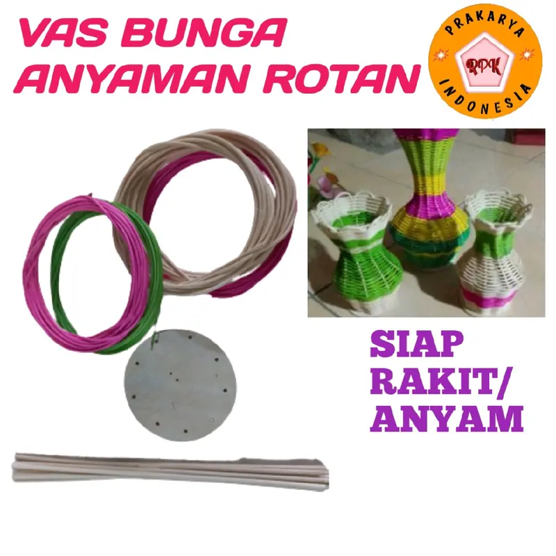 paket bahan tempat pensil rotan kerajinan diy 4