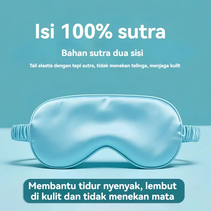 【Sam's market】Masker Mata 100% Kapas untuk Tidur Nyenyak dan Lembut di Kulit - Eye Sleep Bahan Sutra Dua Sisi