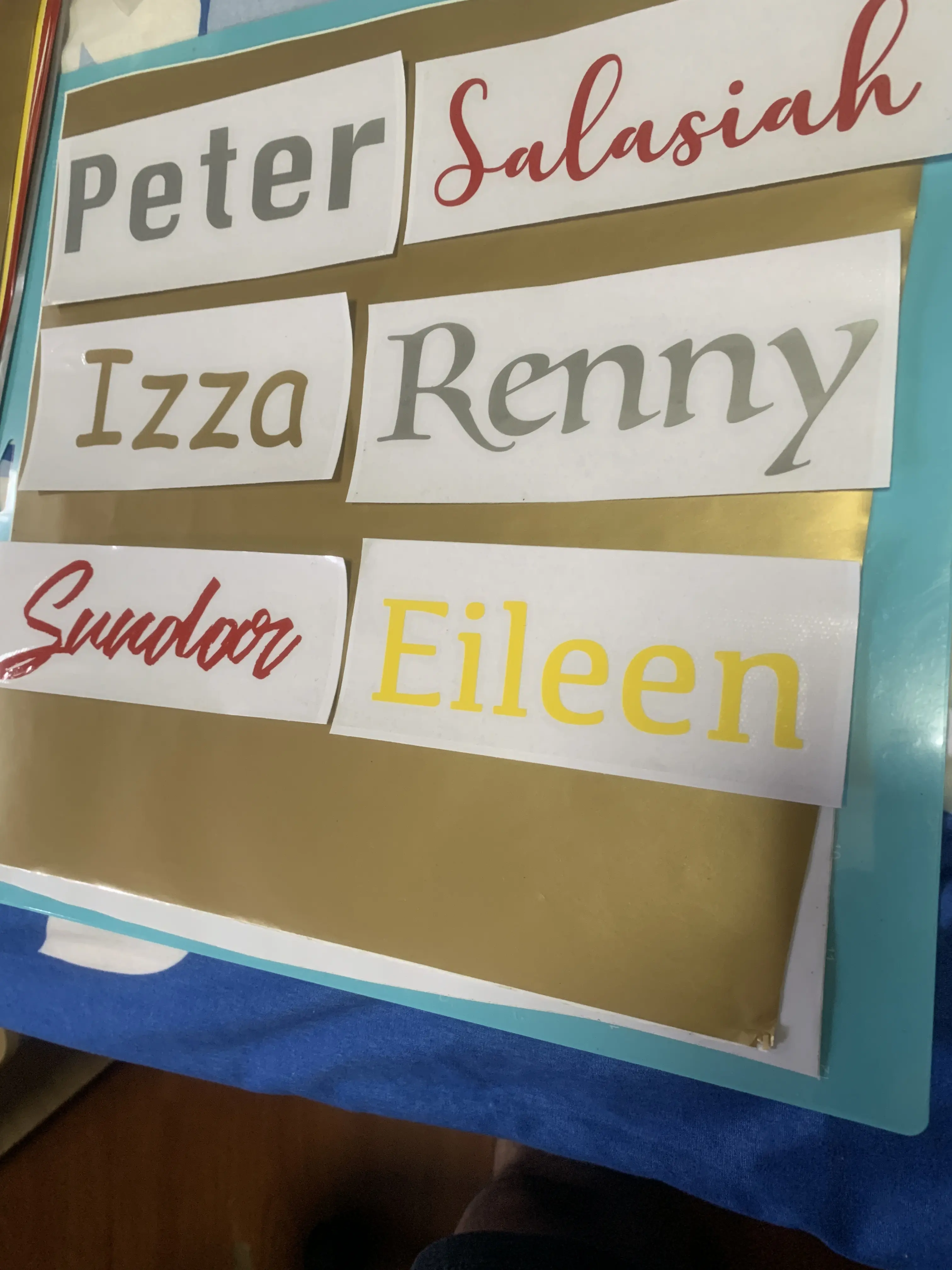 Custom Vinyls Sticker Name - 10 Type of fonts to choose from