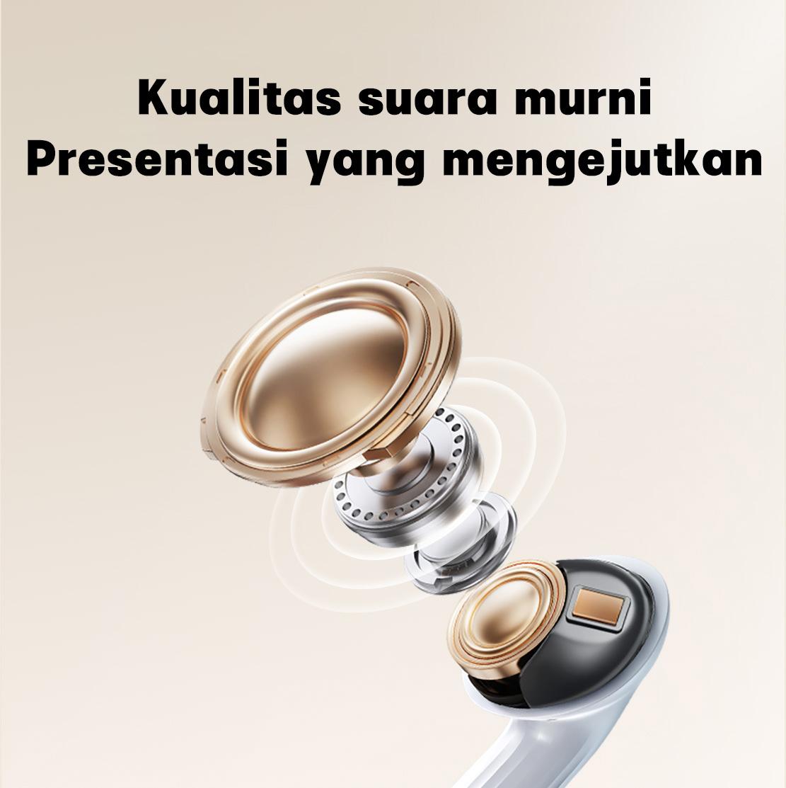 Headphone Bluetooth Nirkabel  AI Greatwall Generasi Baru A5 Asli, Headphone Gaming, Tahan Air IPX5, Headphone Olahraga. Kompatibel dengan Xiaomi, Apple, dan Android.