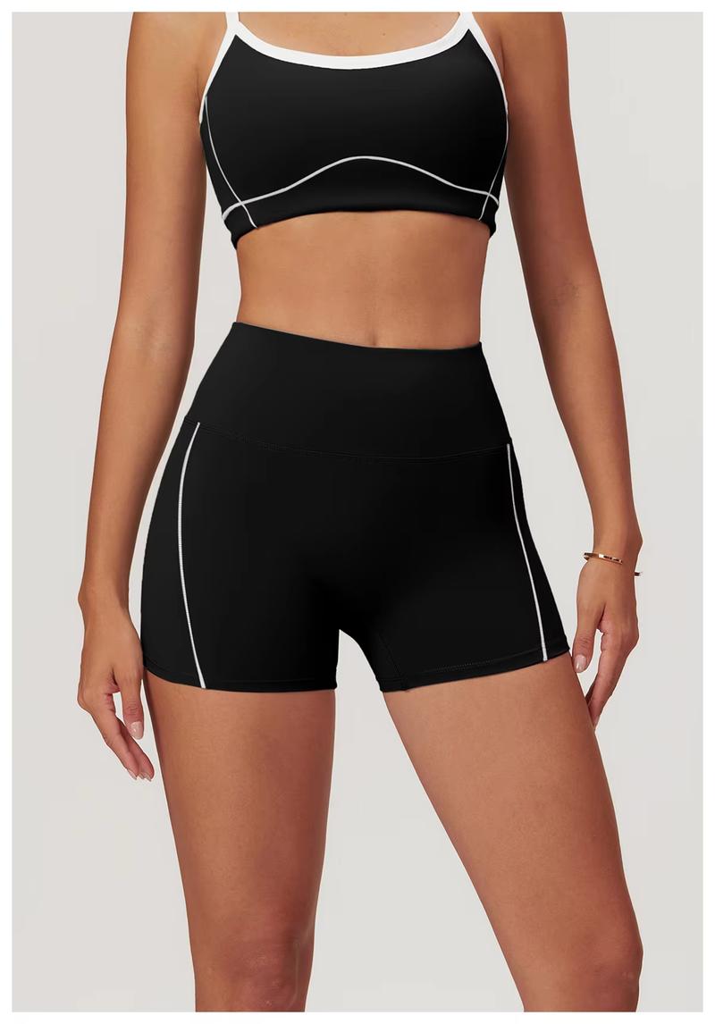 Product Introduction of Nude Skinny Yoga Shorts High Waist Lift Hip Outdoor Fitness Shorts Women Running Sports Fitness biker  shorts 11