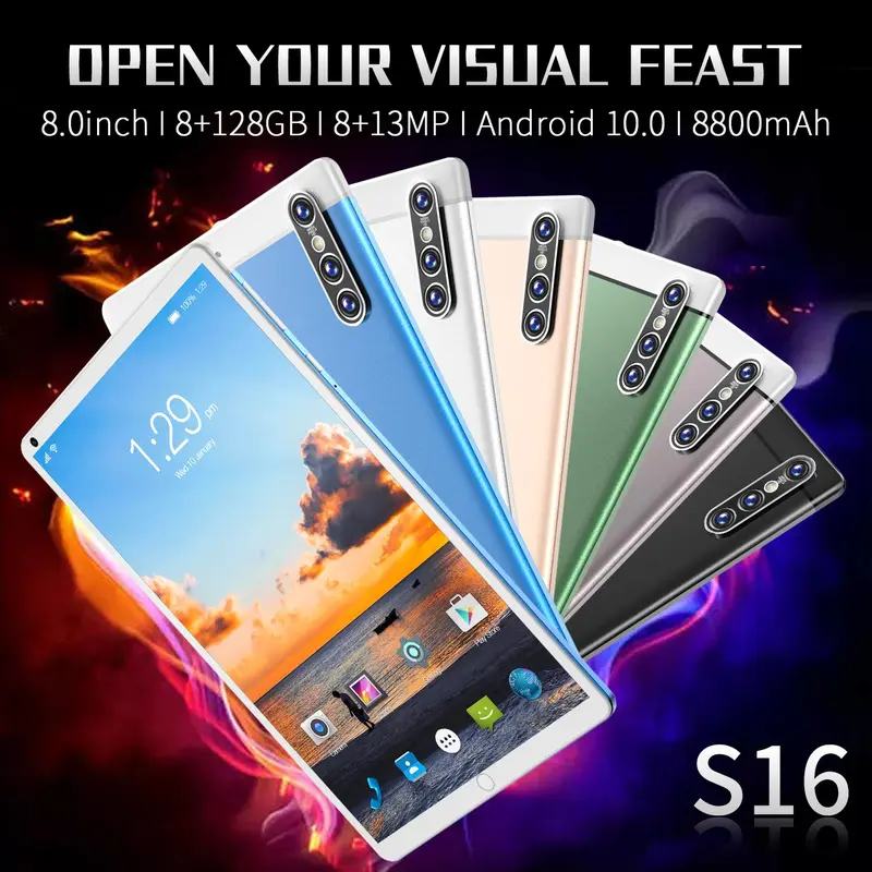 Tablet PC Baru S16 12GB + 512GB Android 8 Inci Layar Full Screen Layar Besar Wifi 3G/4G/5G Dual SIM Tablet Untuk Anak Belajar TAB Gaming Indonesia 2