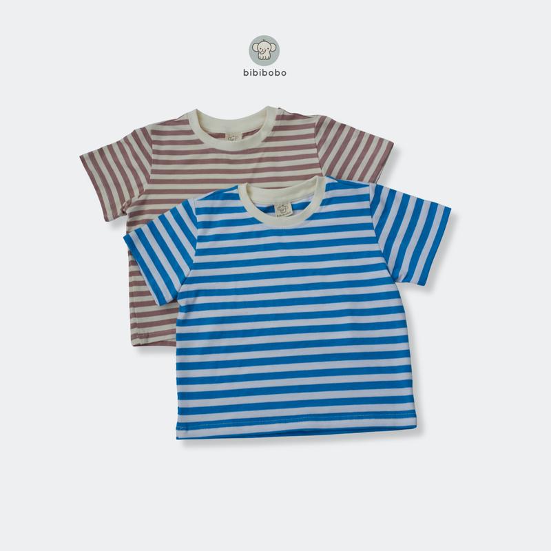 Áo Phông Cộc Tay Kẻ Ngang Cotton Mềm Mại Cho Bé - Bibibobo 4