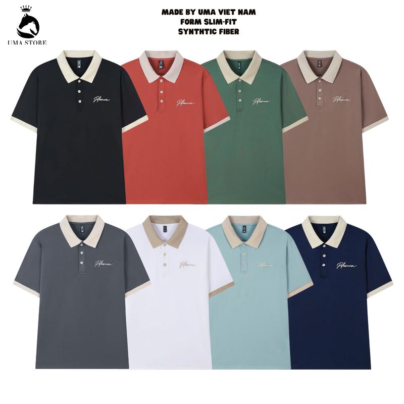 Combo 3 Áo Polo Nam LUXURY Nhà UMA Cổ Bẻ Chất Vải Cá Sấu Poly Thái Thêu Chữ Cách Tân, sang trọng - lịch sự - đơn giản,- Miễn Phí Vận Chuyển Toàn Quốc