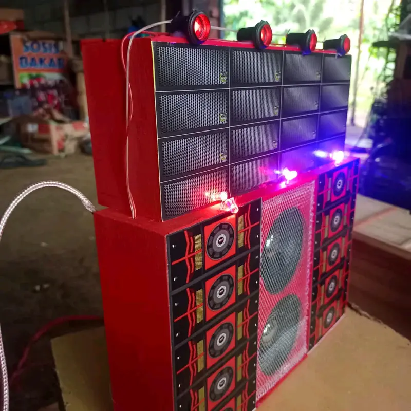 sound miniatur full lampu warna biru 3