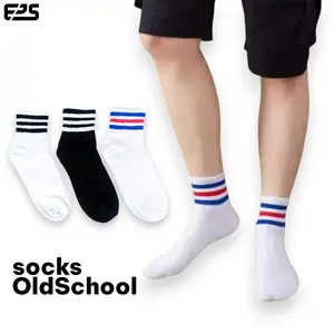 Eltwo, Kaos Kaki Old School Skate Pendek, Motif Strip Garis
