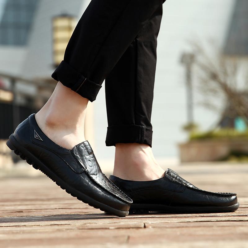 Product Introduction of Kasut kasual kulit tulen untuk lelaki, loafers jenama mewah, bernafas, tanpa tali, Itali, untuk memandu, ditambah saiz 47 26