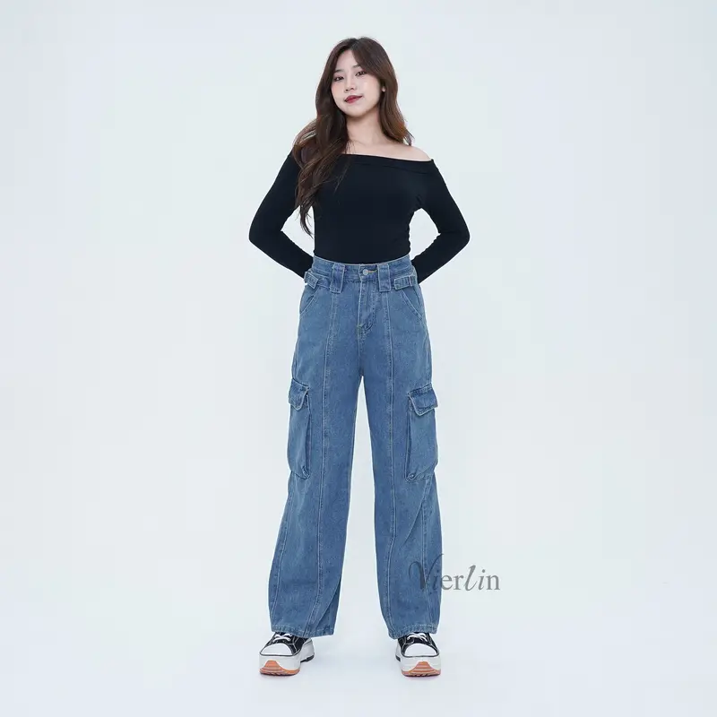 VIERLIN - Jeans 1581 1582 - CELANA JEANS CARGO  | JEANS HIGHWAIST JEANS BAGGY JEANS BOYFRIEND JEANS SKINNY JEANS CUTBRAY CELANA JEANS RIPPED JEANS KULOT JEANS WANITA FLARE JEANS LOOSE JEANS PANJANG JEANS HW 7