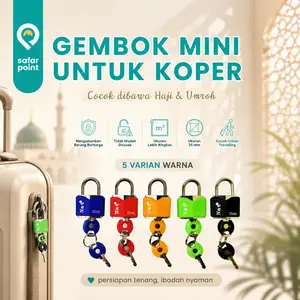 ONAT Safar Point Gembok Mini ONAT 25 mm untuk Koper & Tas Haji Umroh Bahan Besi Solid Kuat Tahan Lama Include 2 Kunci