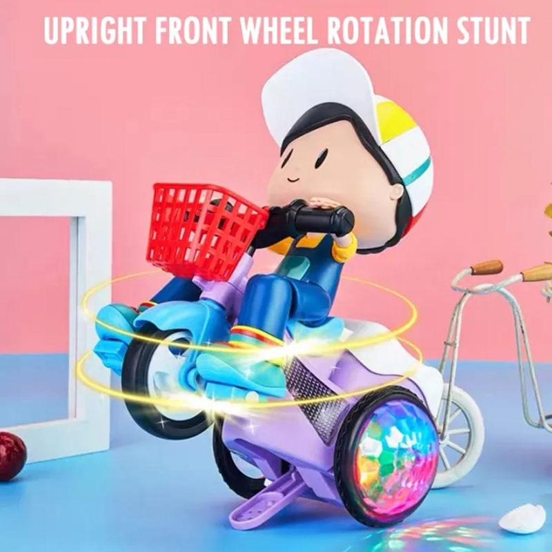 Product Introduction of Electric Stunt Tricycle Toy Auto 360° Wheel Up Rotating Car Toy With Music And Light Children's E9T4 24