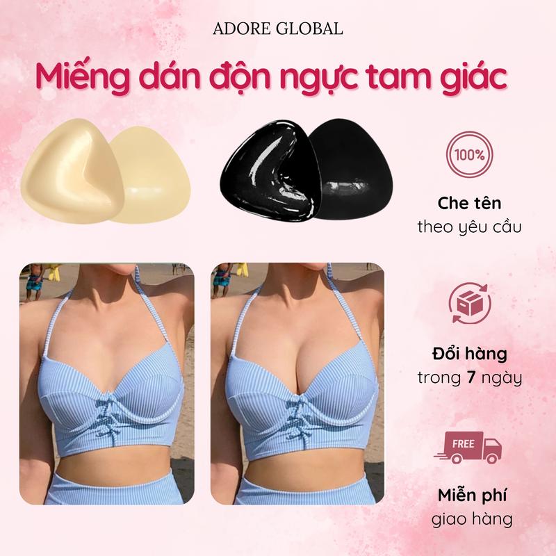  Miếng Dán Tam Giác Độn Ngực Keo Hai Mặt Adore - Miếng Lót Ngực Mút Độn Nâng Ngực 3cm Dùng Được Nhiều Lần Miếng Dán Nâng Ngực Mặc Bikini Áo Ôm Keo Dính 2 mặt Không Rơi 
