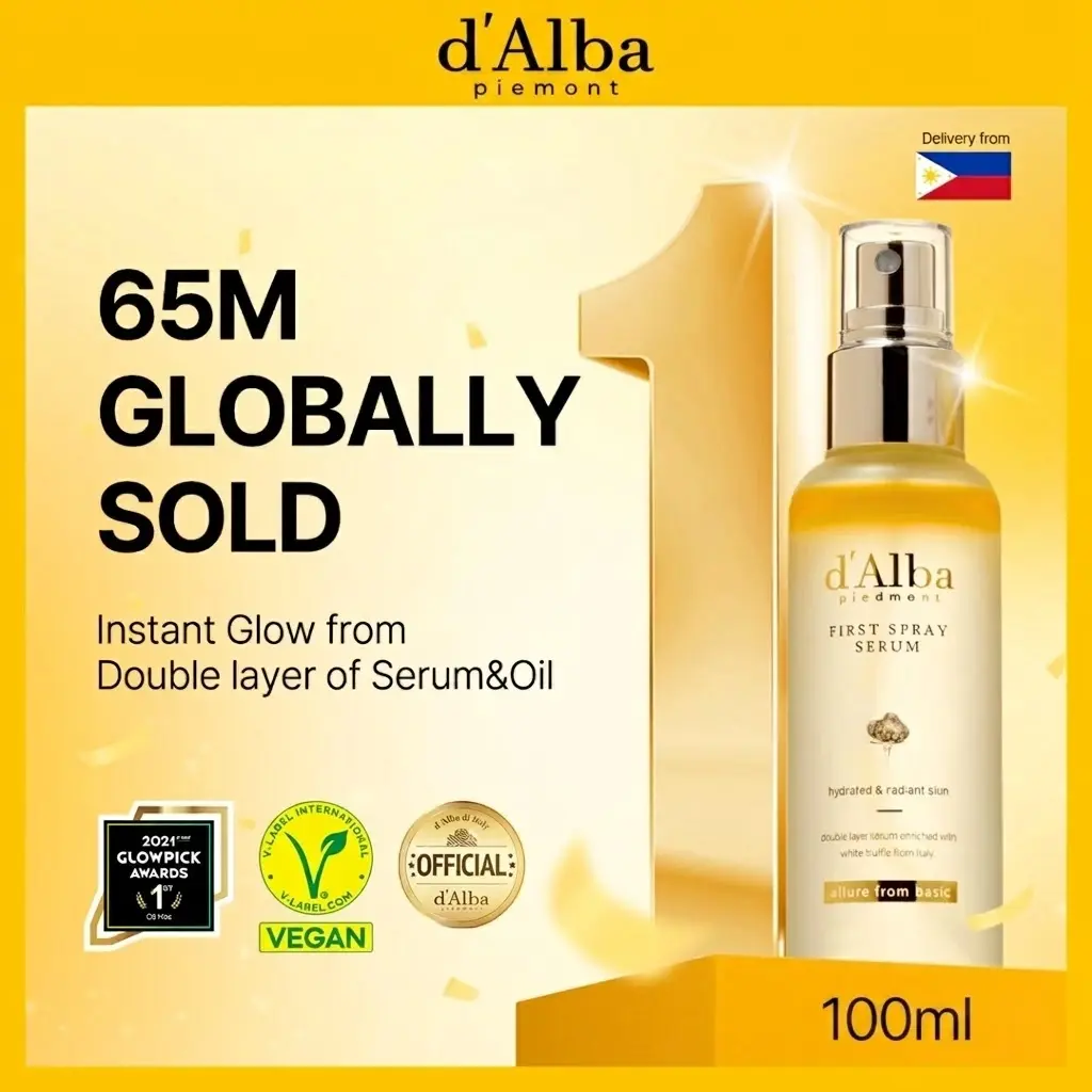 d'Alba White Truffle Spray Serum 100ml Face Mist Spray Mencerahkan Setting Spray Glowing Dewy Finish