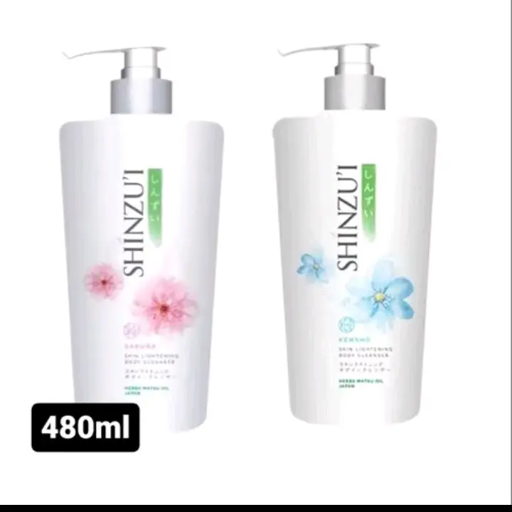 sabun SHINZU'I body cleanser kemasan pump jumbo 480ml full rasa Mencerahkan Tubuh