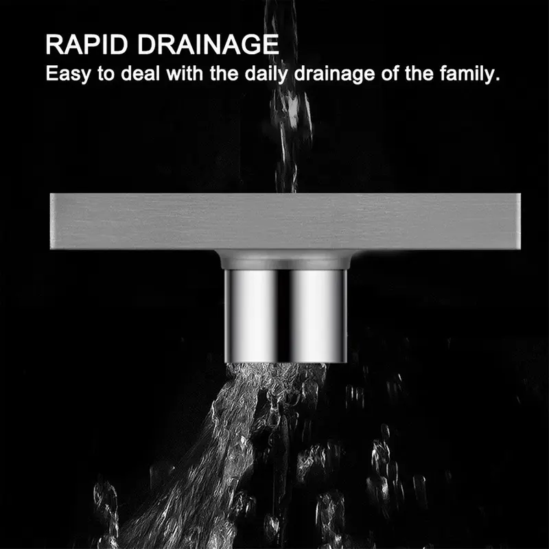 Smart Floor Drain Stainless 304 30CM 60CM Filter Samping Got Tile Insert Anti Banjir dan Serangga Emas Hitam 5