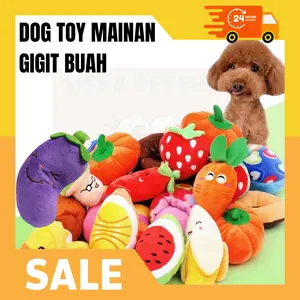 TERMURAH[siskapetshop]Mainan Kucing Mainan Boneka Gigitan Anjing Kucing Bunyi Bentuk Katun Bahan Plush Mainan kucing Anjing Kunyah Interaktif Bentuk Kartun Bahan Plush Mainan Gigit Anjing Kucing Model Buah Buahan bahan Kain/ Mainan Gigit Hewan