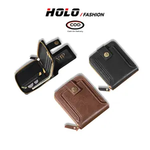 HOLO Dompet Pria Terbaru 2025 Kulit Kualitas Tinggi Multifungsi Dengan Berbagai Motif Hitam/Coklat