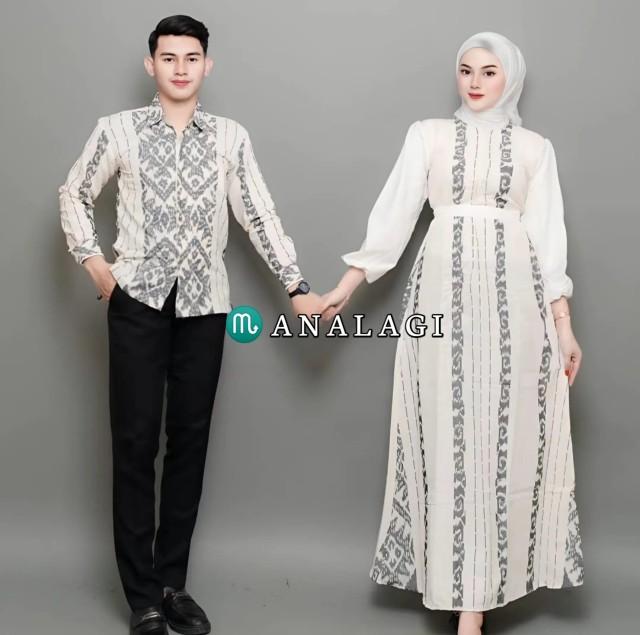Product Introduction of Baju Couple Tenun putih Baju Keluarga Set Couple 4