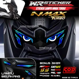 Stiker Lampu Motor Nmax Turbo New 2024 2025 Sticker Variasi Lampu Nmax Neo S Transparan WR 02