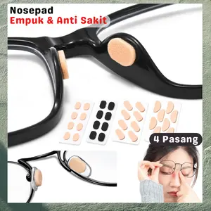 Bantalan Hidung Kacamata Anti Slip Silikon Tempel Worth It - Nosepad Busa 4 Pasang - Frame, Hitam