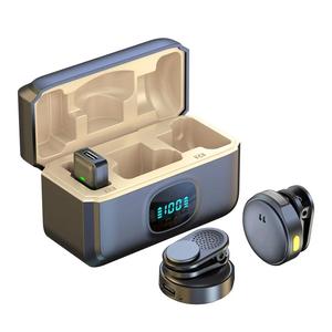 ラベリア型 プロフェッショナル デュアルワイヤレスマイク（ボタンホールタイプ／ミニ） iPhone・Androidスマホ・携帯電話・PC用 マイクロオーディオ