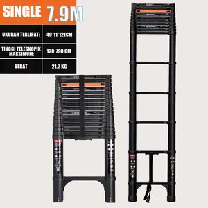 WOLEC Tangga Teleskopik Aluminium 5m/6.2m/7m/8m Multifungsi Paduan Aluminium Berkualitas Tinggi Anti Karat Garansi Produsen Tangga Lipat Aluminium 5 Meter Hitam Hitam Hitam Hitam Hitam Hitam - 7.9M Hitam
