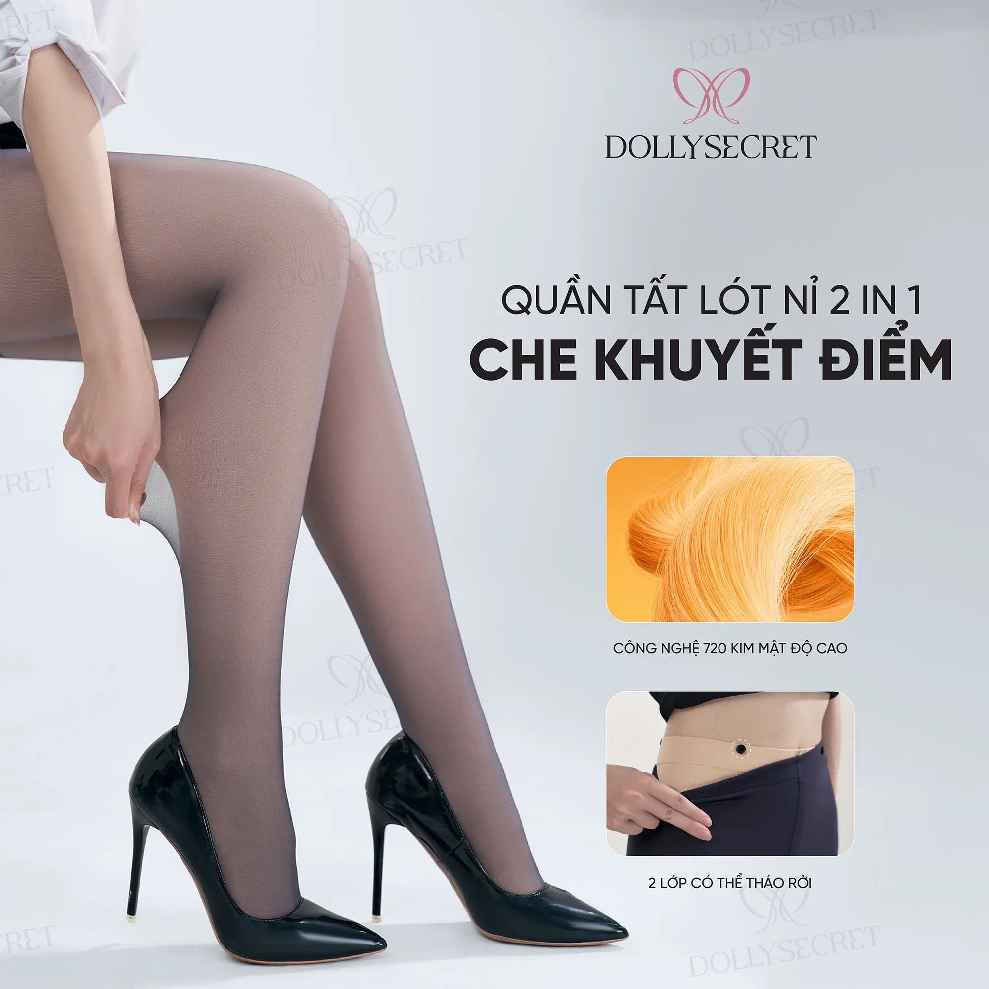 T40 - Quần tất 2 lớp lót nỉ  giữ nhiệt che khuyết điểm hiệu ứng 3D mùa đông  DOLLY SECRET ( có Bigsize) siêu dai Nữ Women (quần tất dolly t40) quantatze) siêu dai Nữ Women (quần tất dolly t40) quantat