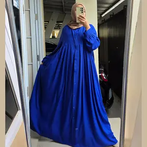 Gamis Jumbo Polos Ayudia LD140 LD150 LD160 Bahan Twill BB 100 - 160 kg Kasual Adem Lembut  Nyaman Serat Tebal Maxi Dress Wanita Hitam Putih dll Lengan Panjang Muslim Busui Bumil Menyusui Aman Kancing Atas Aktif Bawah Variasi Tali Samping