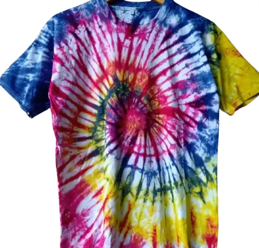 RIESCA Kaos Batik Tie Dye Pelangi Katun Unisex 0