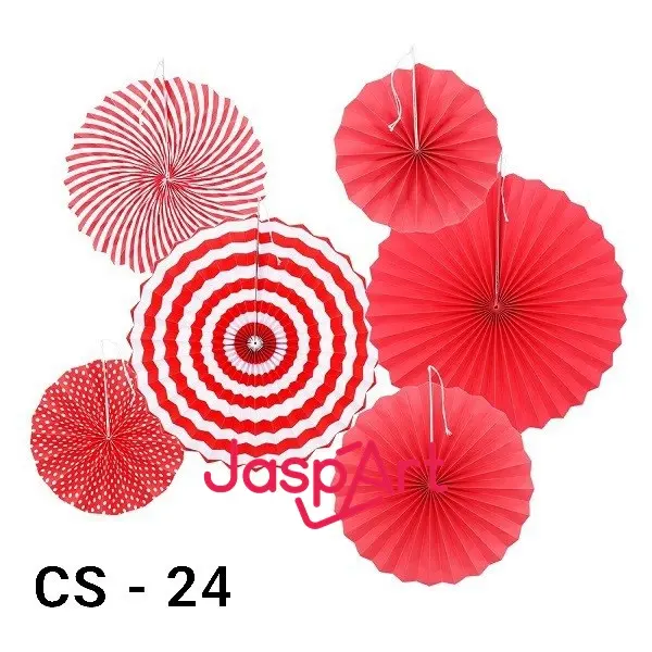 PAPERFAN SET MERAH PUTIH DEKORASI AGUSTUSAN 17 AGUSTUS HUT RI KEMERDEKAAN PAPERFAN KIPAS KERTAS SET