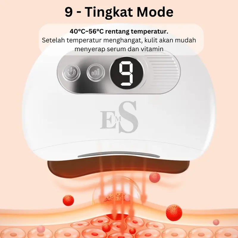 GUASHA Alat Pijat Elektrik Face Massage Electric Massager Green - Natural Bianstone 2in1 Fisioterapi Scraping Kerikan Kerokan badan dan wajah Facial Mengencangkan Perawatan Muka 3