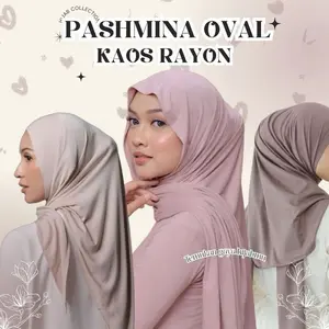 PASHMINA OVAL KAOS RAYON PE, Stylish dan Mudah Dibentuk / OVAL RAYON - BY AMIRAHHIJAB