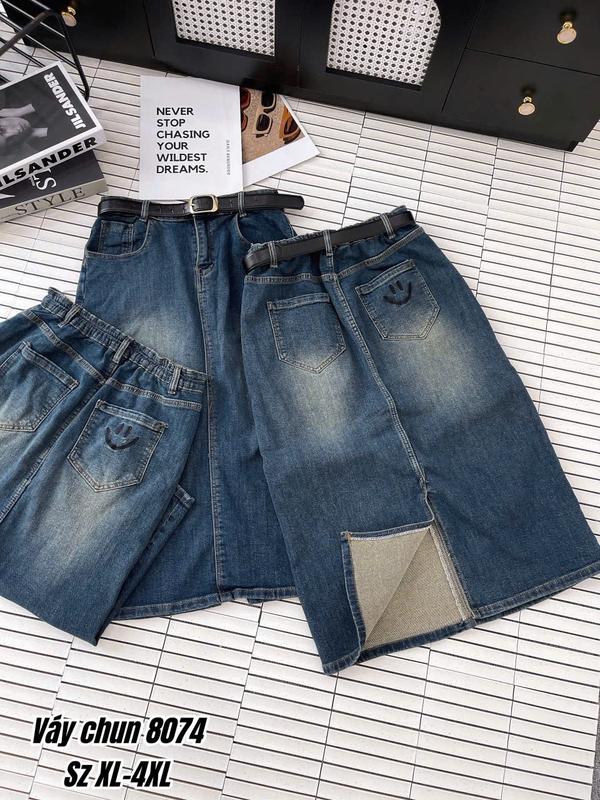 ( Bigsize 55-95kg ) Chân Váy Jean Dài  Lưng Cao #8074