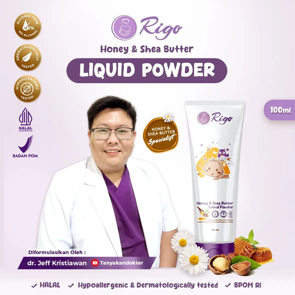Rigo Honey & Shea Butter Liquid Powder